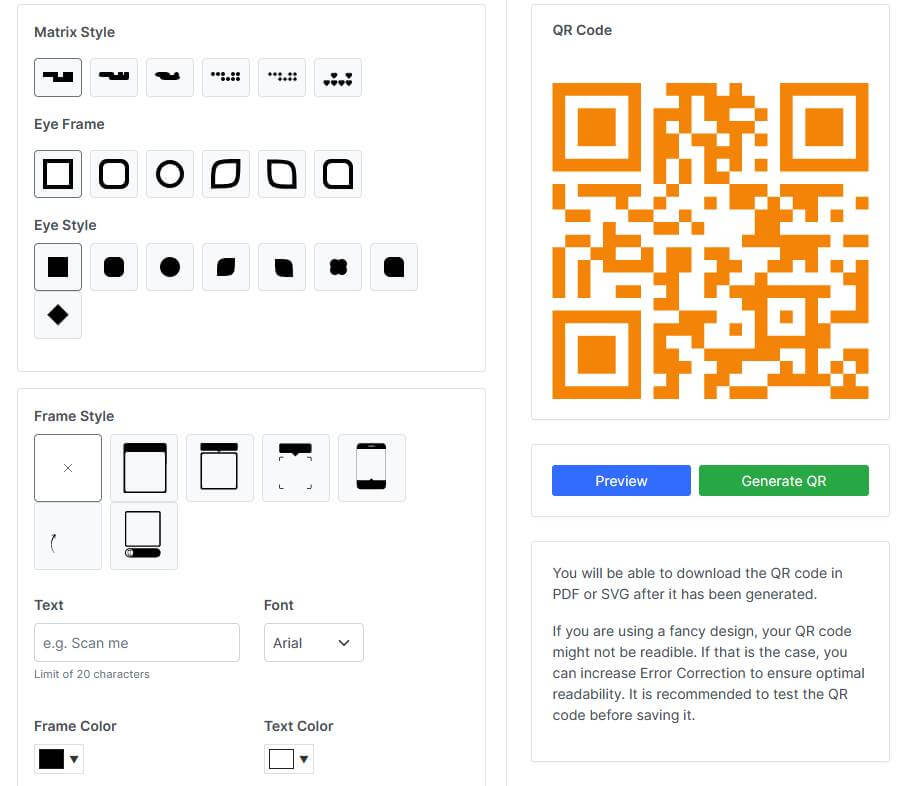 Step 6: Customizing the QR Code Design