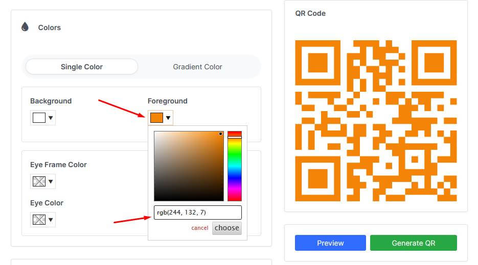 Step 4: Choose QR Code Color