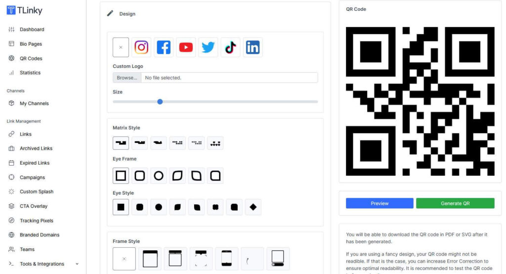 Step 5: Customize QR Code Design