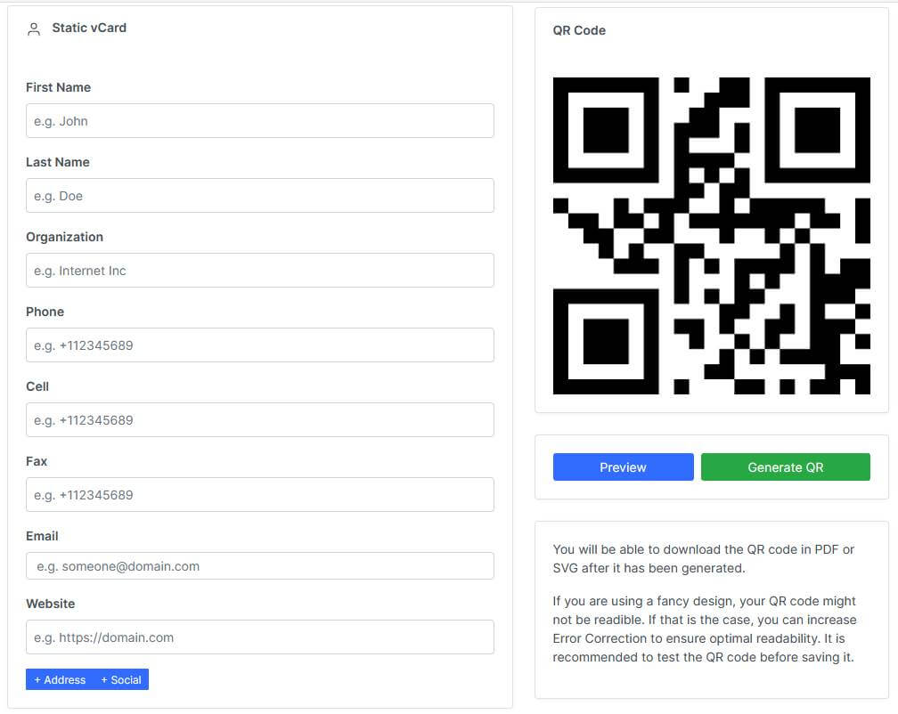 How to Create a Free Contact QR Code?