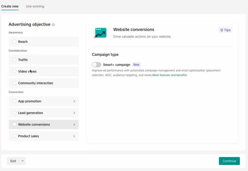 TikTok ad campaign objectives