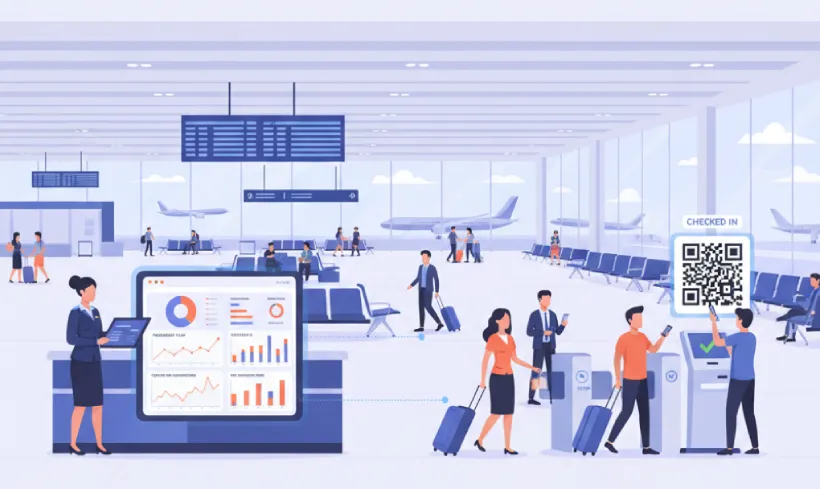 Track passenger interactions via QR Code analytics