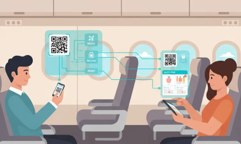 View menus and entertainment using QR Code