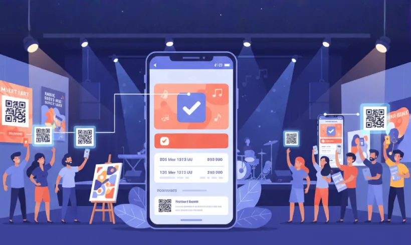 Book performances or events using QR Code