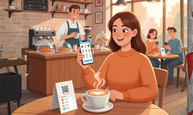 View cafe menu and orders via QR Code