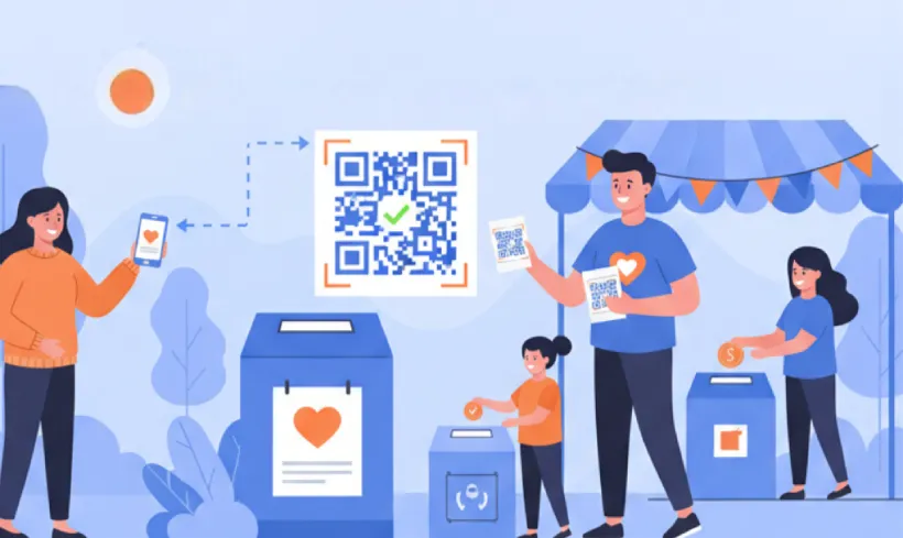 Enable instant donations with QR Codes on posters and banners