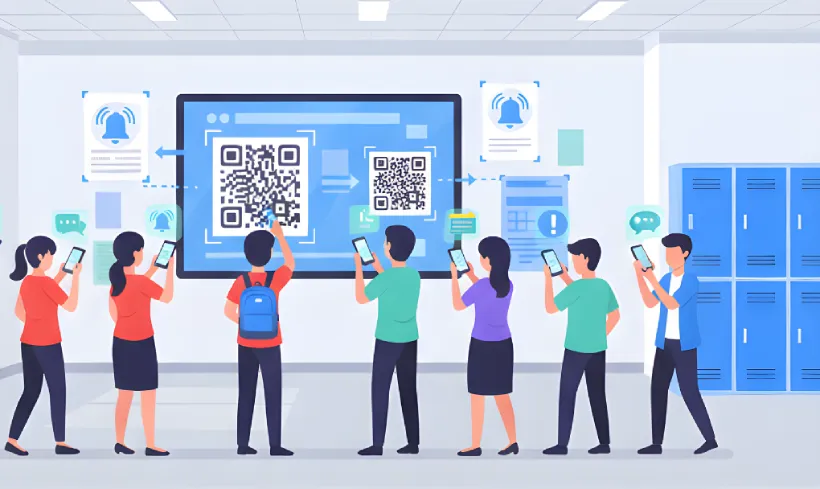 Share school announcements and schedules via QR Codes