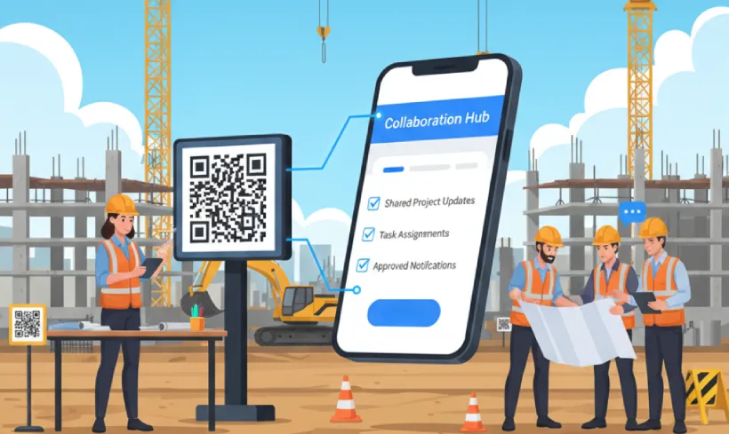 Share updates between teams using QR Code