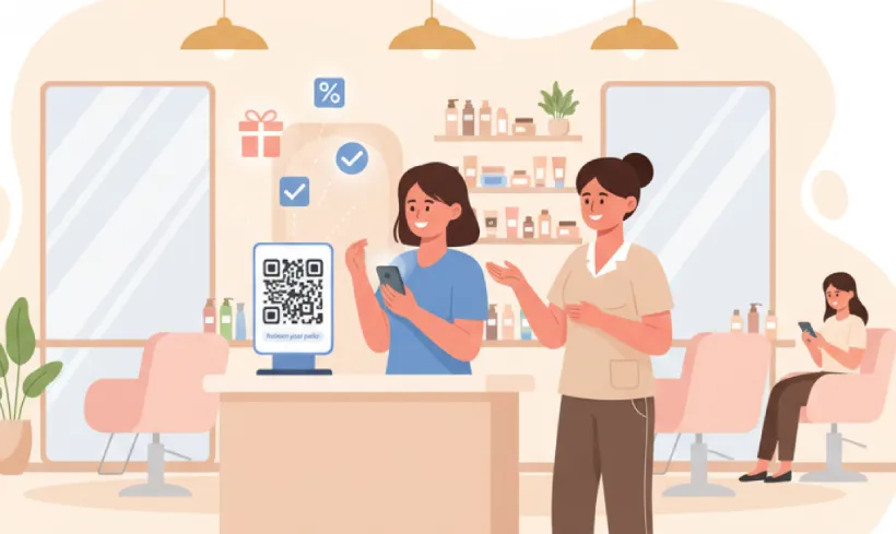 Claim beauty offers and rewards via QR Code