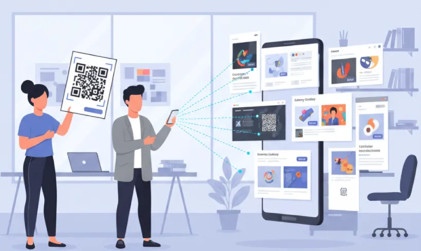 View design portfolios instantly with QR Code