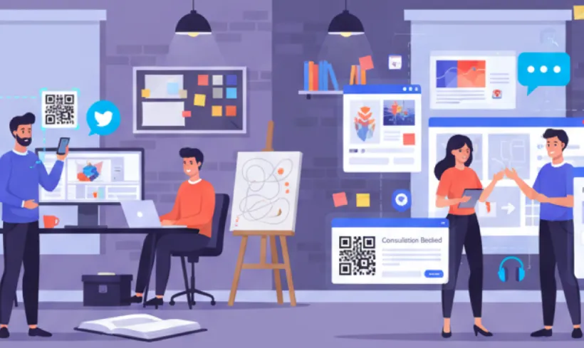 Book consultations and share projects via QR Code