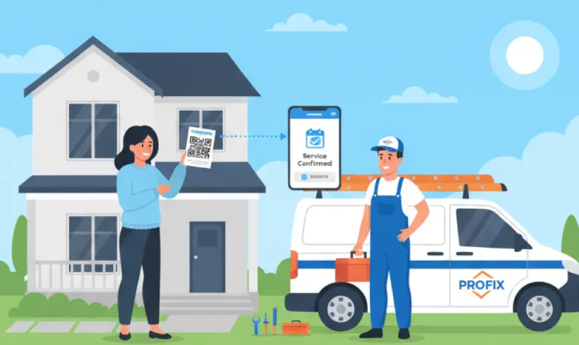 Schedule repairs instantly using QR Code