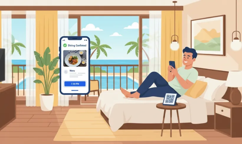 Book hotel activities via QR Code
