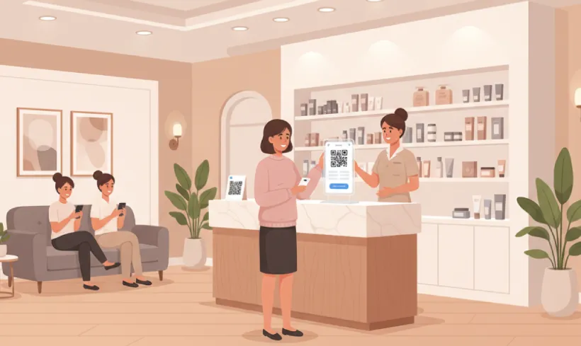 Book salon appointments instantly using QR Code