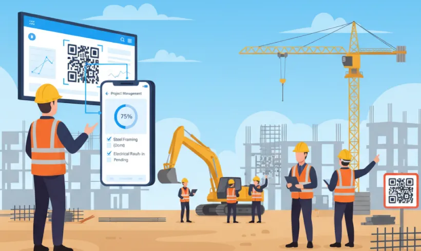 Access construction plans and progress via QR Code
