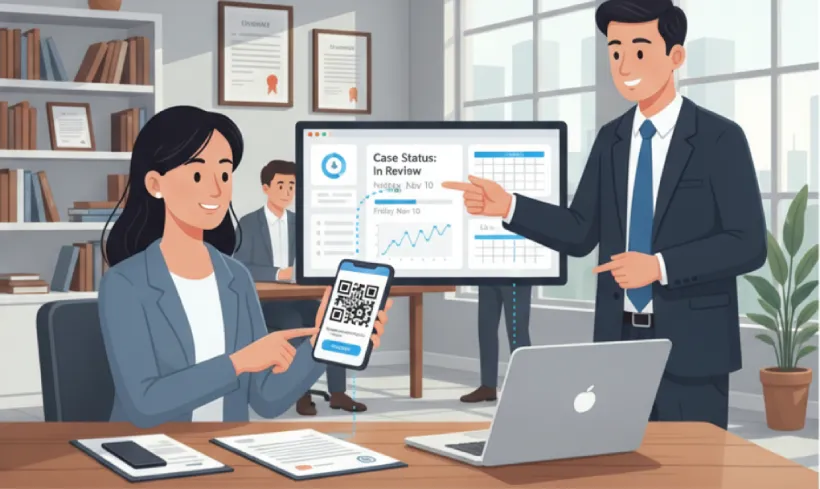 Share case updates and appointments with QR Code