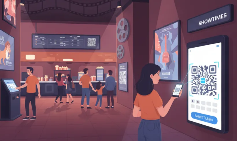 Book movie tickets and select seats via QR Code