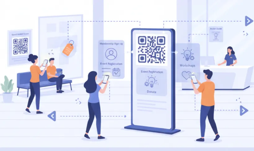 Promote museum events and memberships using QR codes.
