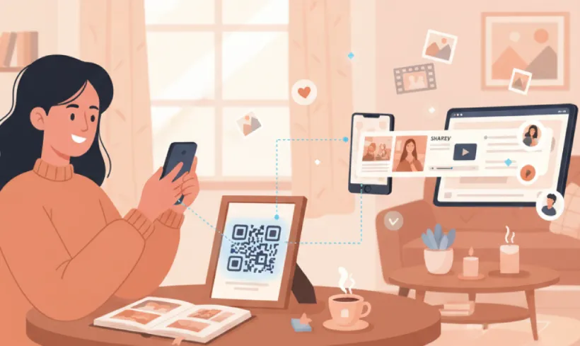 Share photos and videos with QR Code