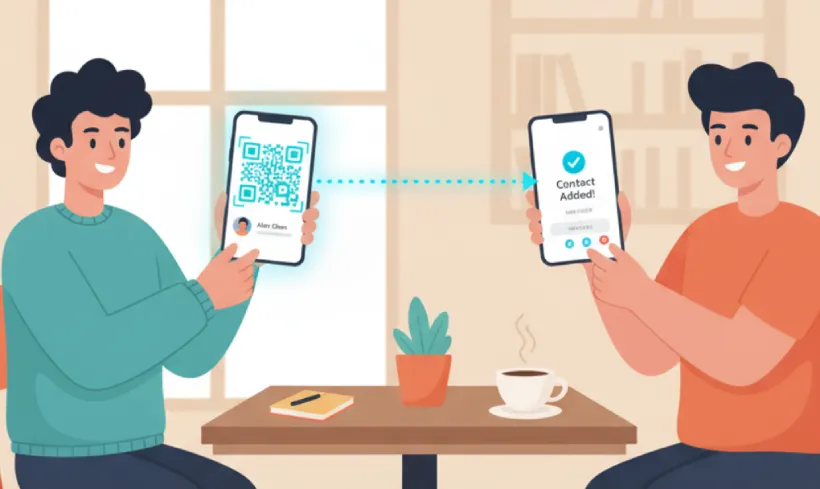 Share contact details quickly with QR Code