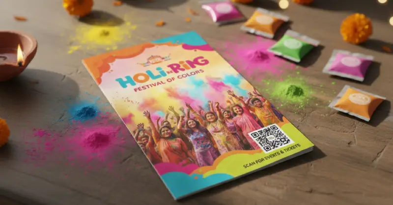 Holiday event brochure with QR Code for info