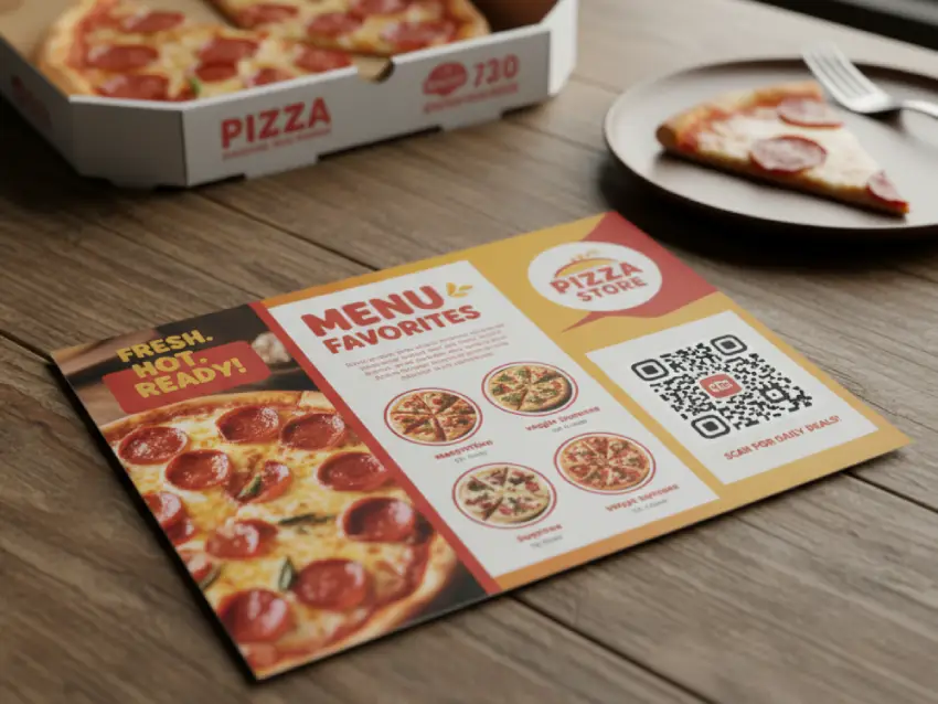 Brochure with QR Code for restaurant menu
