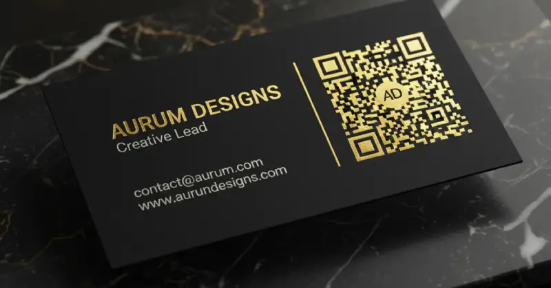 Colorful business card with QR Code