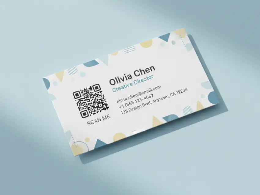Modern business card with QR Code