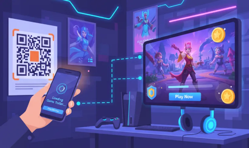 Scan QR Codes to access game demos and trailers instantly