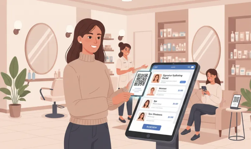 Explore salon services with QR Code