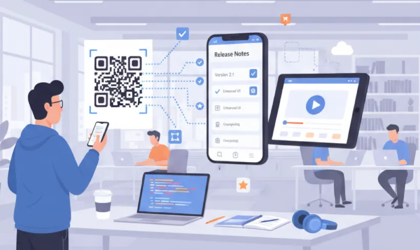 Scan QR Codes to view software updates and release notes instantly
