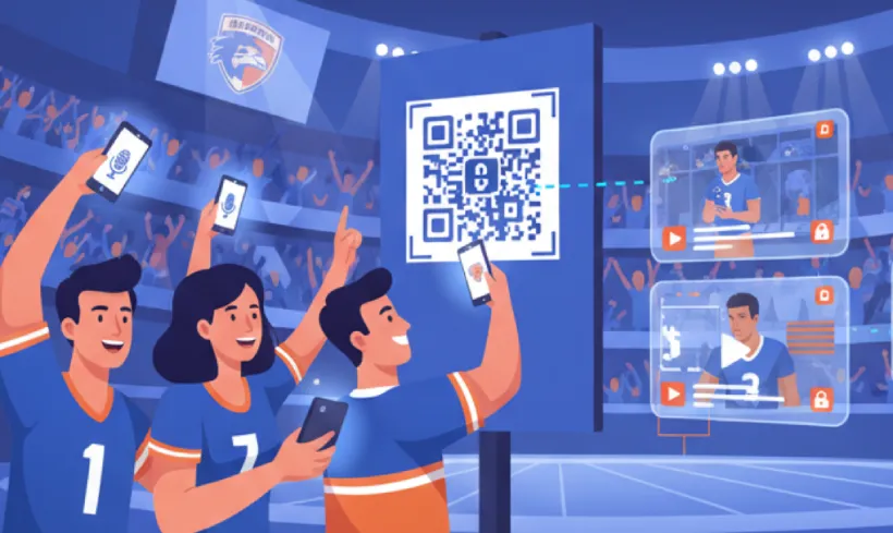 Access player interviews and game highlights via QR Codes