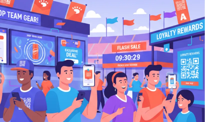 Use QR Codes to shop team merchandise and sponsor offers