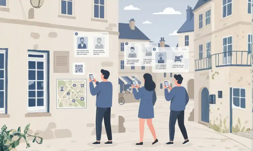 Access travel guides and landmarks using QR Code