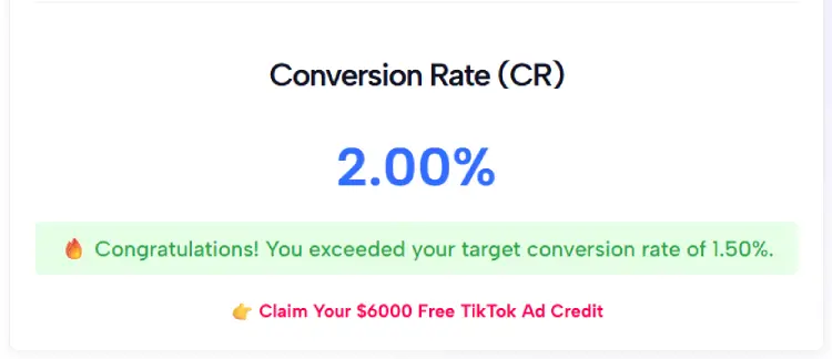 Free TikTok Conversion Rate Calculator