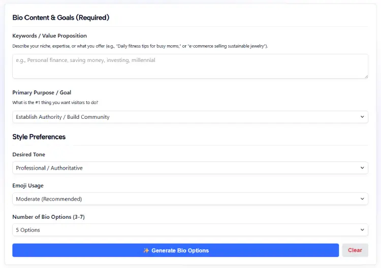Instagram Bio Generator