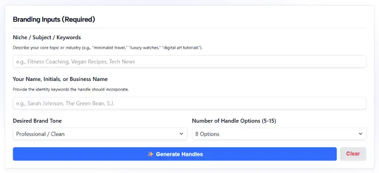 Instagram Handle Generator