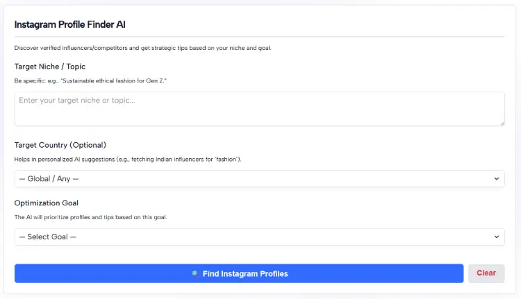Instagram Profile Finder