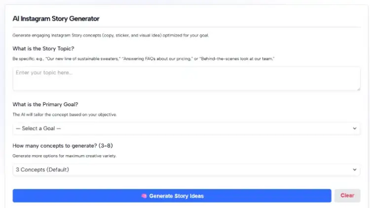 Instagram Story Generator