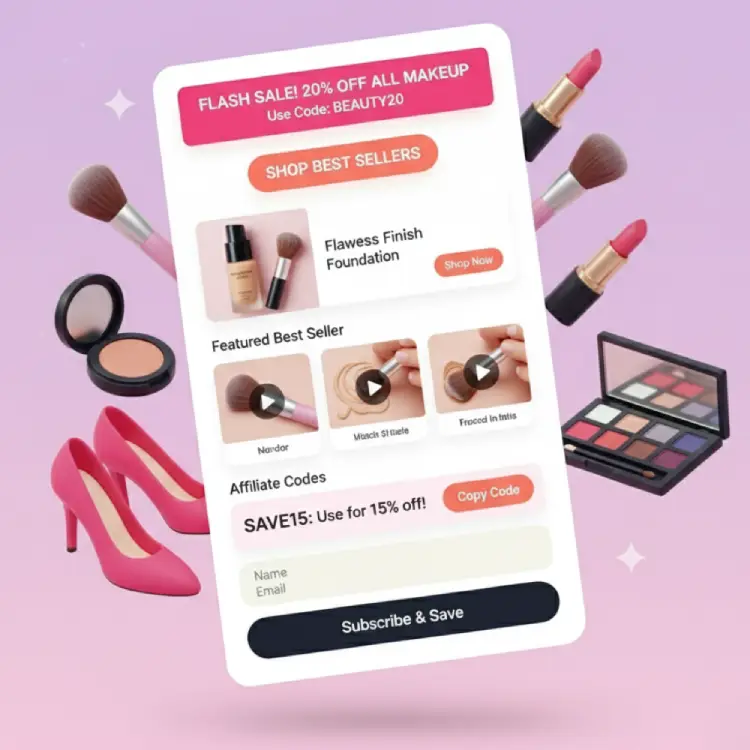 Link in bio for beauty store