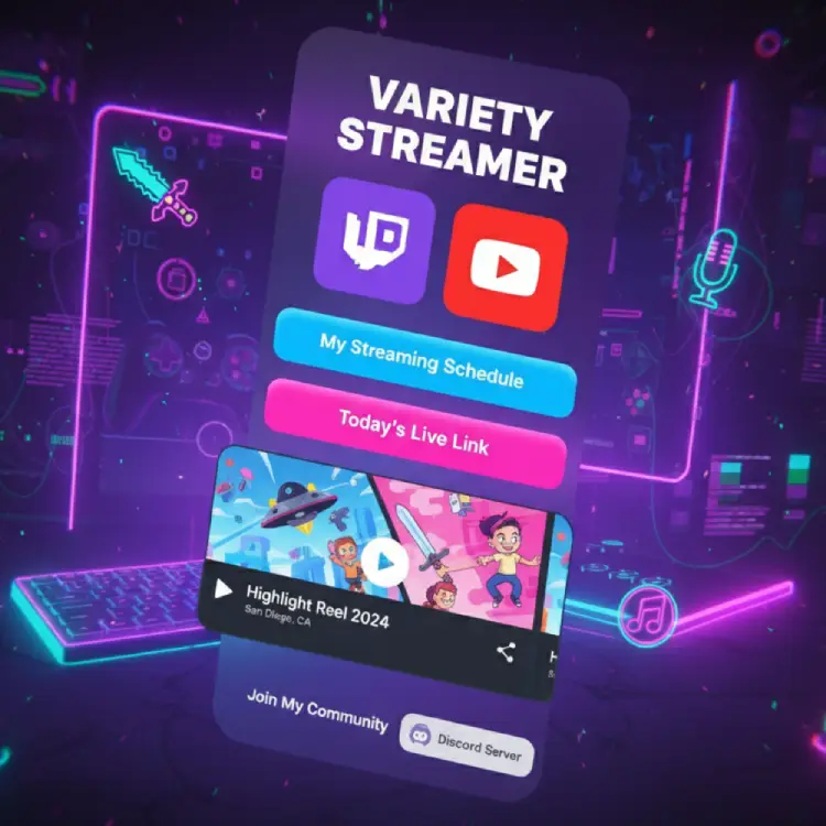 Link in bio for variety streamers