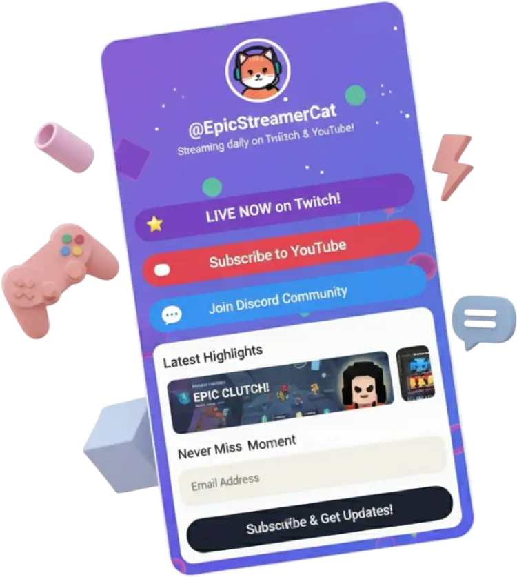 Link in bio for streamers