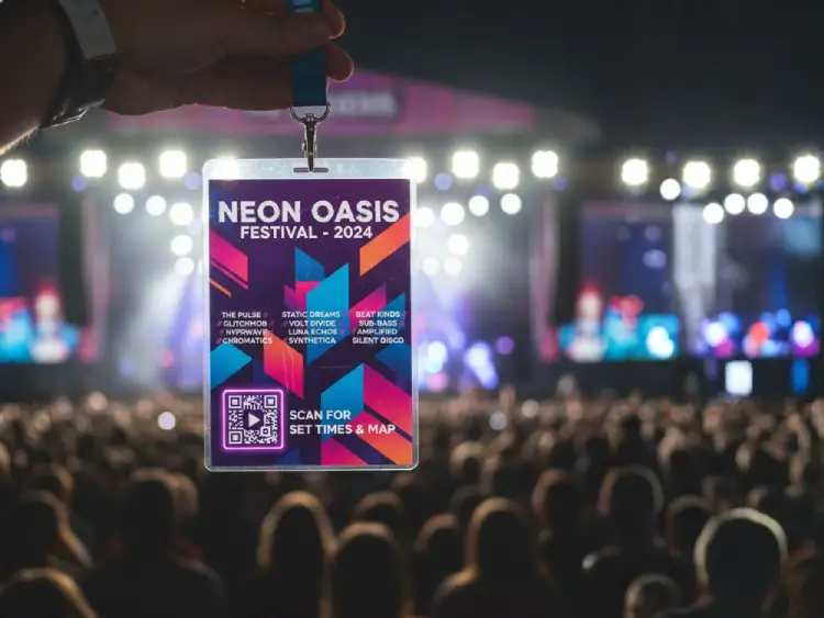 Event badge with QR Code for organisers