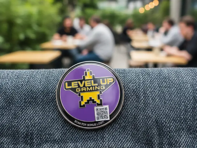Sports fabric patch with QR Code for team or player info