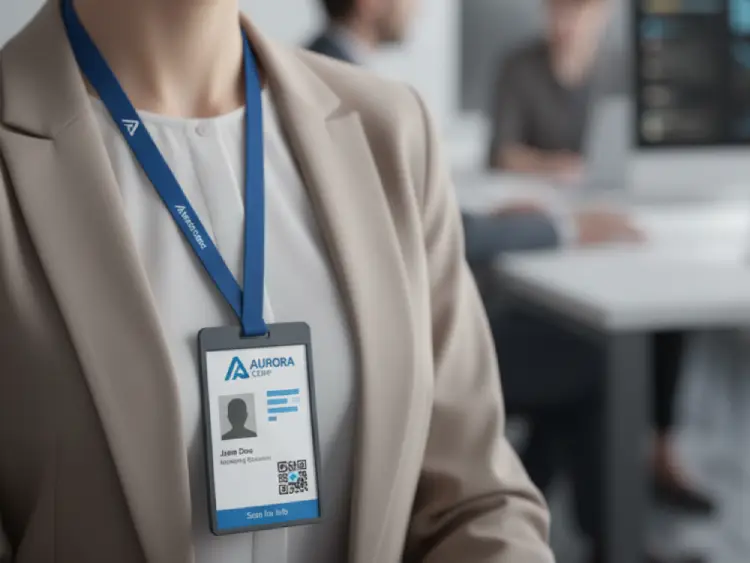 Plastic ID card with QR Code for employee identification