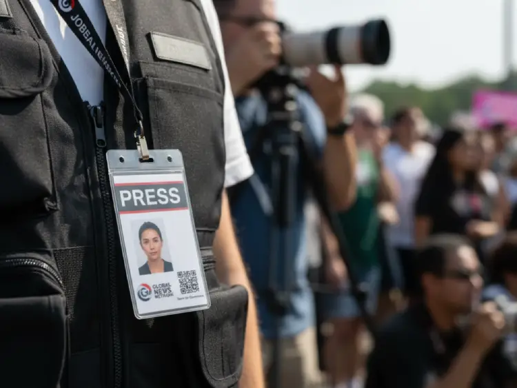 Press or media badge with QR Code for event credentials