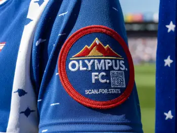 Sports badge with QR Code for team details or player identification