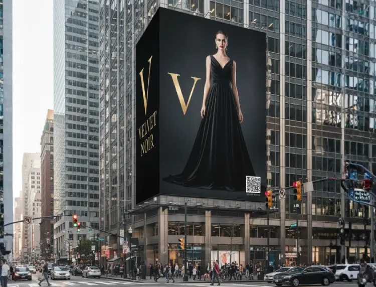 Fashion brand billboard with QR Code for collection or offers