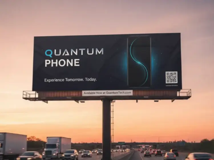 Billboard displaying QR Code for new phone launch campaign