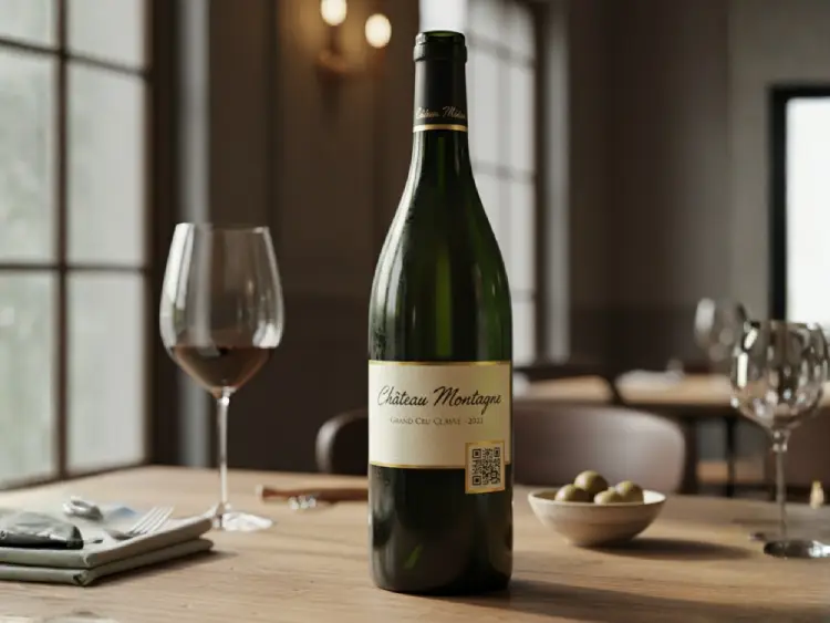 Samphiene bottle with QR Code for product info